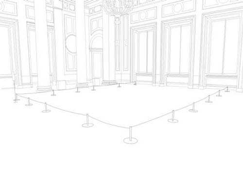 Matthieu Martin, Principe de précaution - Winter Palace, Feutres sur papier, 223 x 186 cm, 2015 ©galerie ALB