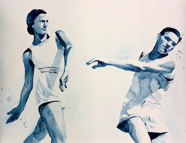 Giulia Andreani, La gifle, 2015 125x95cm, aquarelle sur papier, Courtesy Artiste