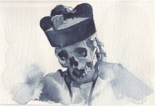 Giulia Andreani, La cripta dei Cappuccini, 2011, aquarelle sur papier,12,5 x 18 cm, Courtesy de l'artiste