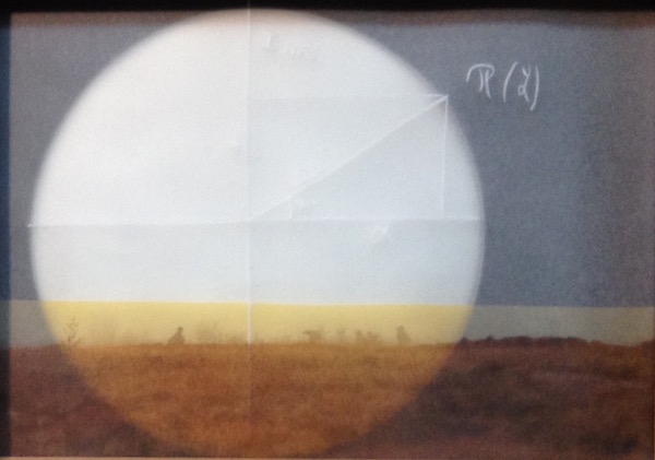 Juliette-Andrea Elie, Miracle II, en collaboration avec Laurent Derobert, extrait de démonstration mathématique, miroir, gaufrage et impression photographique sur papier calque, 2015 ©J-A.Elie