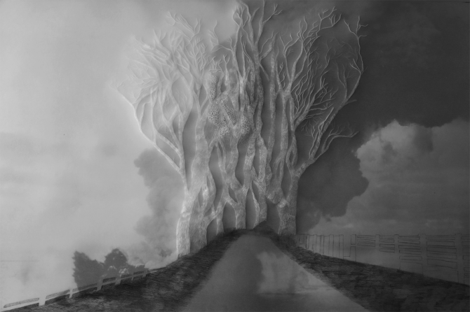 Juliette-Andrea Elie, Là où buissonnent les ombres, 2015 impression pigmentaire et embossage, ©J-A.Elie