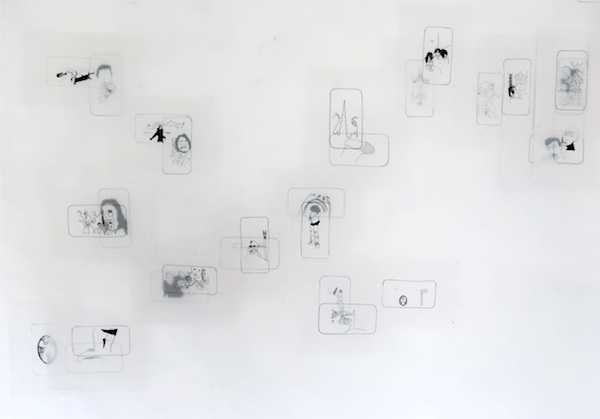 Juliette-Andrea Elie, The Cloud, Dessins à l'encre permanente sur papier calque sans acide, dimensions variables, 2012-2013 ©J-A.Elie