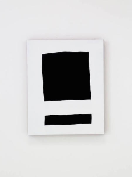 Nicolas Chardon, Carré noir (souligné), acrylique sur tissu, 100 × 81 cm, 2015 © Nicolas Chardon. Courtoisie de l’artiste & Galerie Jean Brolly, Paris.