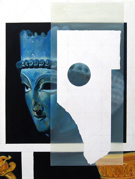 Coraline de Chiara, Tête d’un prince achéménide, 2015. Huile sur toile, 116x89cm