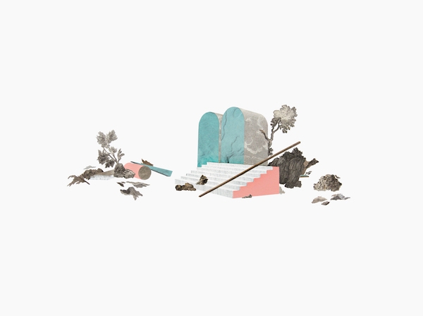 LES CONTRE-RELIQUES Dessin, gouache, collage de gravures anciennes, atlas et cyanotype 30 x 40 cm chaque Collection privée 2016