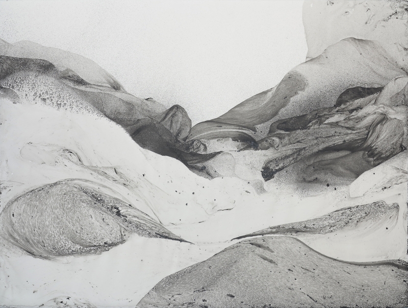 Ink mountains aout 2015 56 x76 cm Lavis d'encre de Chine et peinture acrylique sur papier arches