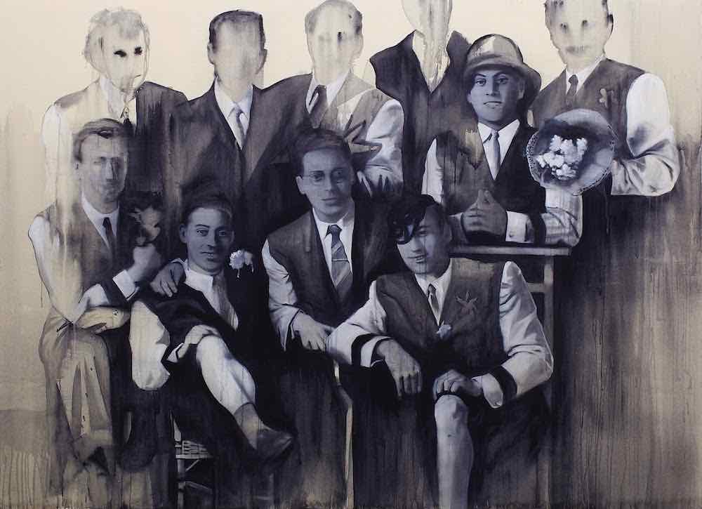 Giulia Andreani Eduardo Cosimo Cammilleri (enterrement de vie de garçon), 2013, acrylique sur toile, 200 x 145 cm