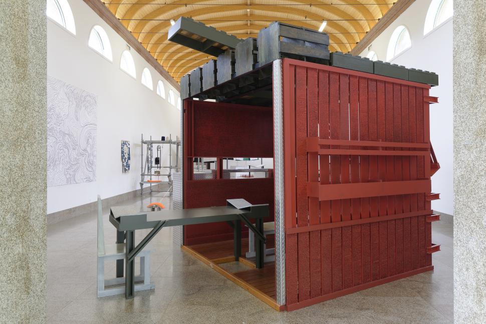 Siah Armajani, Sacco and Vanzetti Reading Room n°4 (détail), 1994. FNAC 95301 (1 à 111) Œuvre installée dans la Nef du Centre d'art