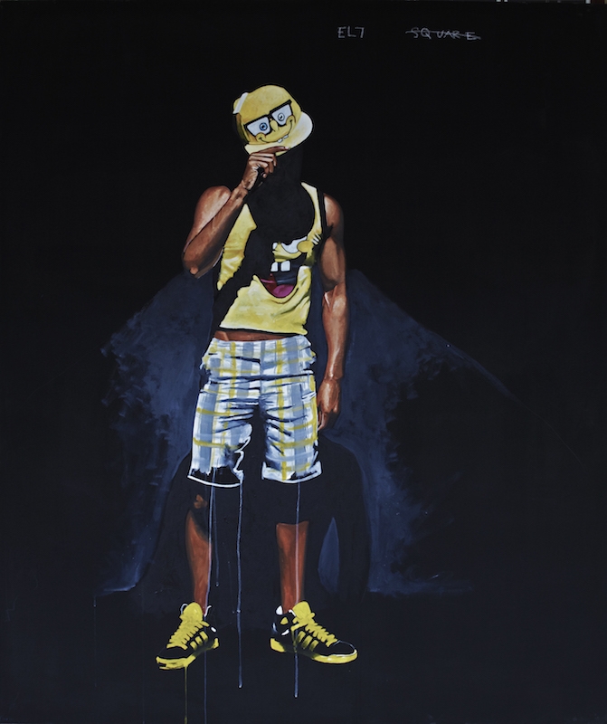 Fahamu Pecou, ...and Poor Us Is He, 2011. Acrylique et pastel gras sur toile, 183 x 152 cm.