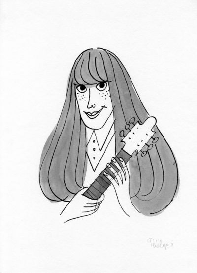 Pénélope Bagieu The Shaggs Dessin original pour Culottées 33 x 43 cm Encre de chine sur papier 2017