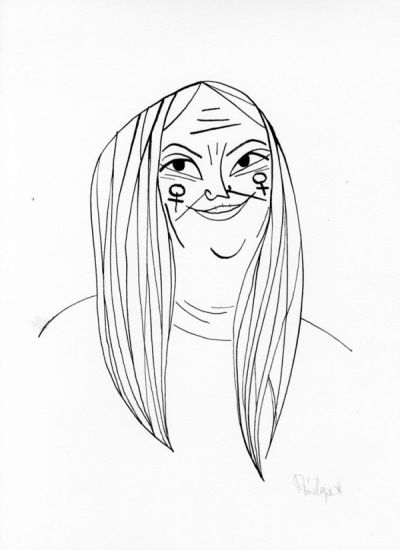 Pénélope Bagieu Thérèse Dessin original pour Culottées 27,8 x 38,2 cm Encre de chine sur papier 2017