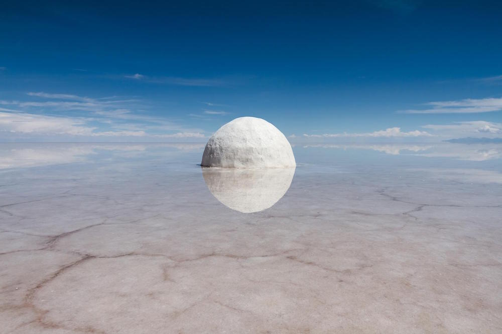 Guillaume Barth, Elina 2015, sel, eau, 300cm de diamètre, projet-Elina 2013-2015. Courtesy artiste.
