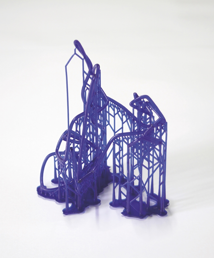Anne-Valérie Gasc, Doodle Monument #07, 2016.  Série de 10 volumes imprimés en 3D (stéréolithographie), résine calcinable, 9,5 x 13,5 x 15,5 cm.  Courtesy et photo artiste. Collection particulière.
