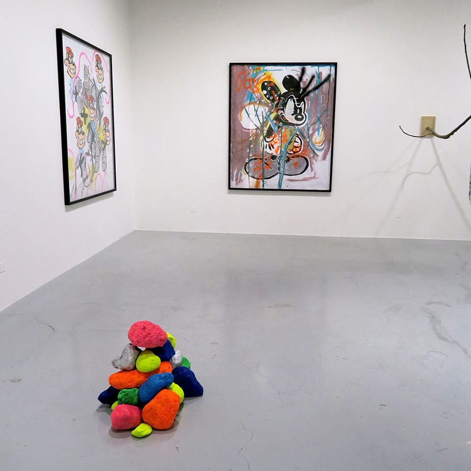 Denis Brun, vue de l'exposition How Creep Is Your Love, du 15 février au 14 avril 2018, Vidéochroniques, Marseille. Photo Denis Brun