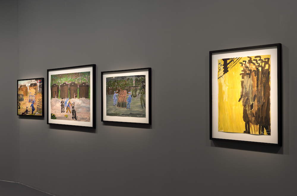 Vue de l'exposition Ceija Stojka, une artiste rom dans le siècle, la maison rouge Paris © Marc Domage