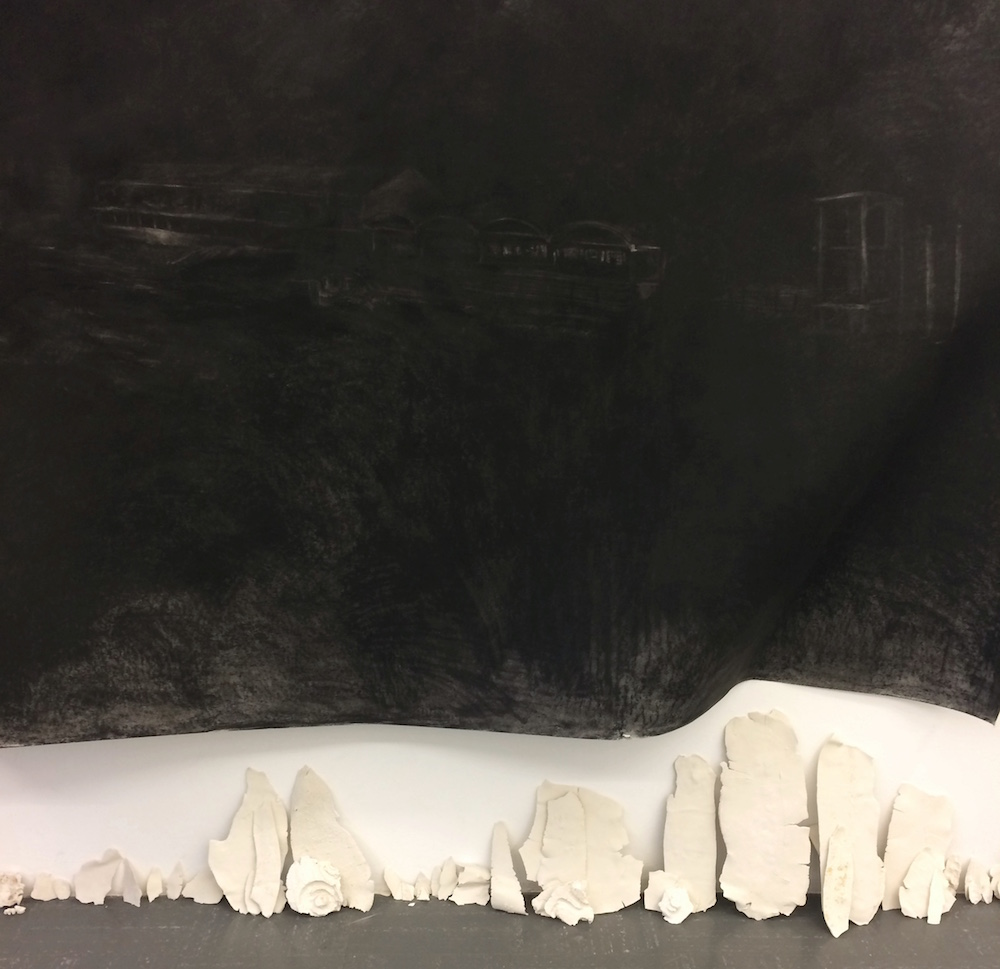 Claire Georgina Daudin, Vue de l'exposition PEAUX DES MURS, INSA Lyon, 2018.