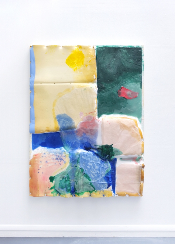 Côme Clerino, SALVAGE 2, 2018. Mousse, résine acrylique, résine polyester, fibre de verre, parafine, gomme laque liquide, acrylique, colle vinylique, cuir, latex et bois 160 x 120 cm 2018-06-30