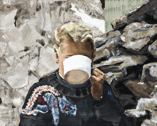 Marine Wallon, Ochsen 2018. Huile sur toile, 80 x 100 cm © Nicolas Brasseur