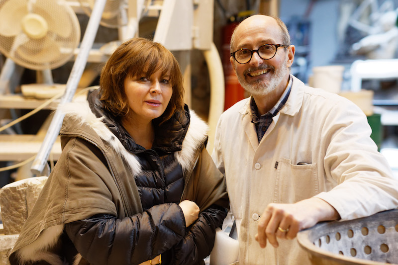 Angelika Markul et Manuel Deletre, Prix MAIF pour la sculpture à la fonderie Susse, démoulage du positif en cire.