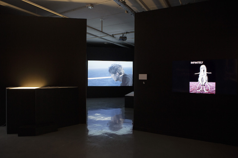 Vue d'exposition En fuyant, ils cherchent une arme 3/3 : des horizons et le départ – Maison Populaire Montreuil - Photo Julien Lombardi