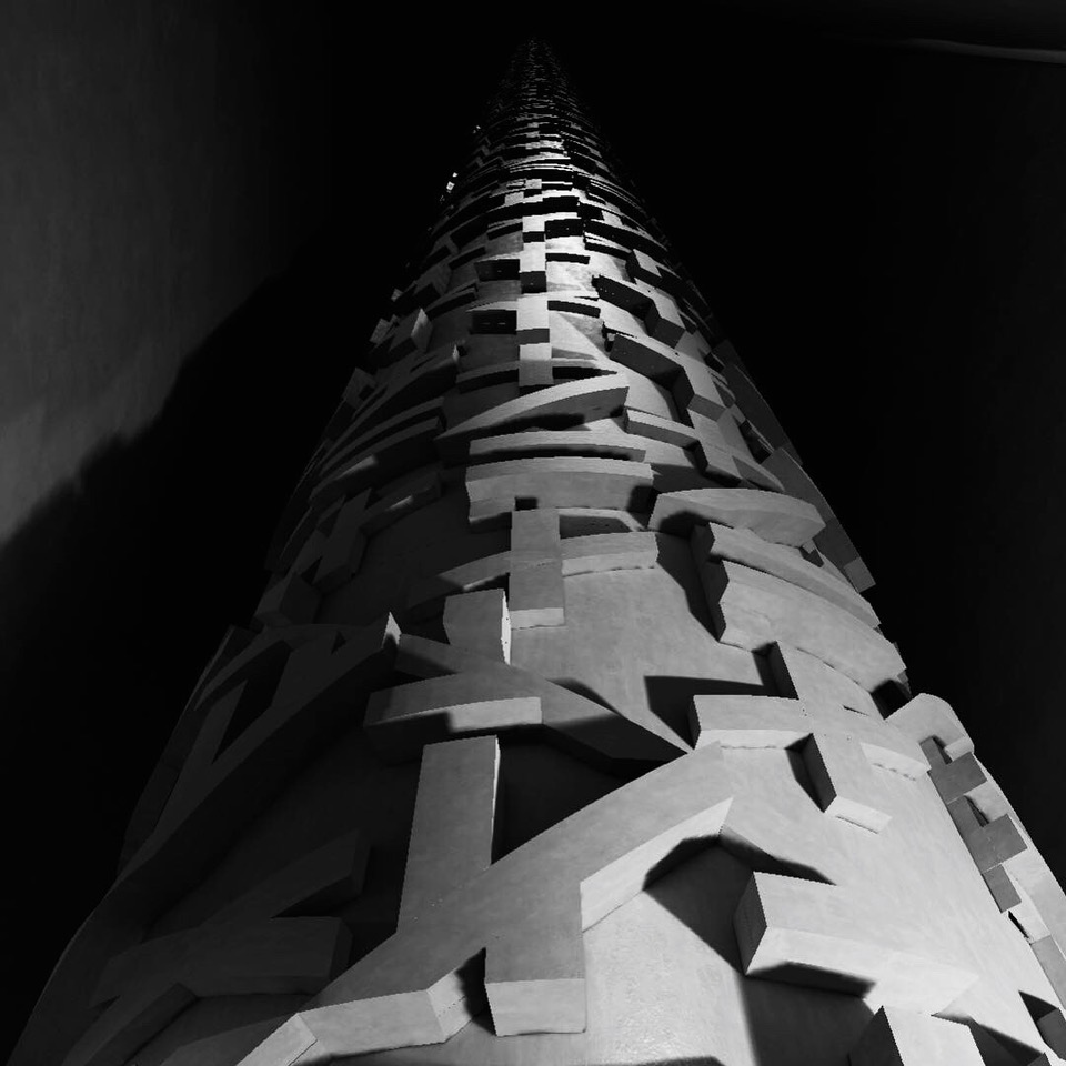 François Mangeol, BABEL, 2018 - Diamètre 5 mètres, Hauteur 215 mètres - (c) François Mangeol/ 4Dcréa