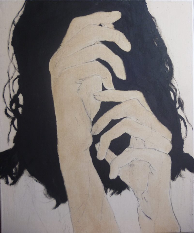 Juliette Lemontey, L'effondrement du samouraï #10, 2017. Huile et fusain sur toile, 65 x 54 cm