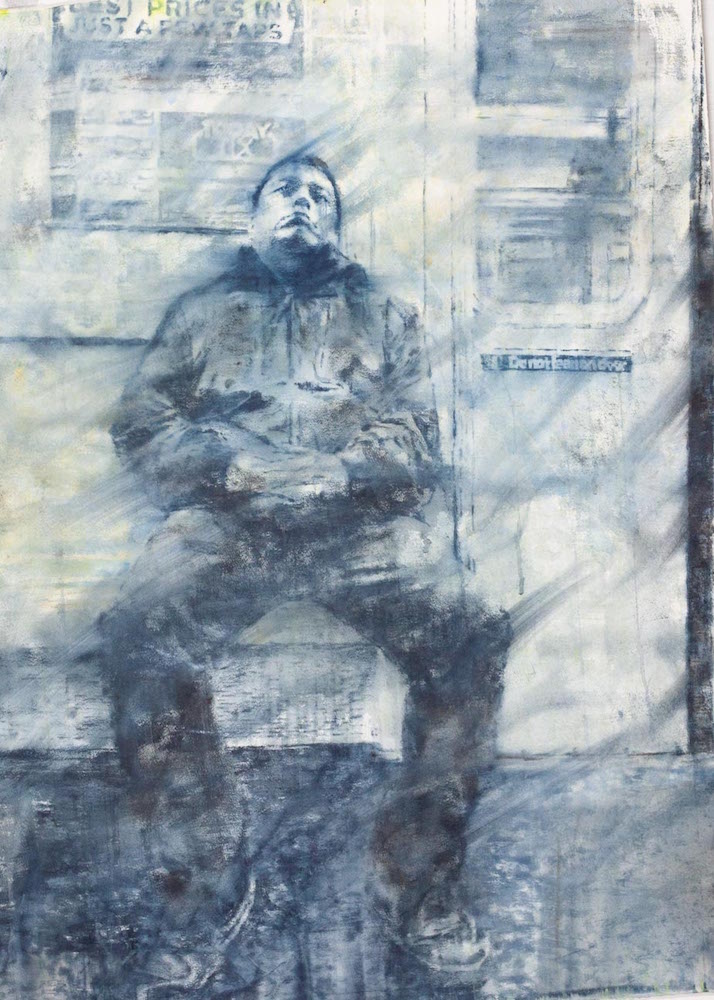 Norbert Waysberg, Crépuscule, Subway New-York, aquarelle sur papier Arches, 120 x 80 cm. Courtesy artiste