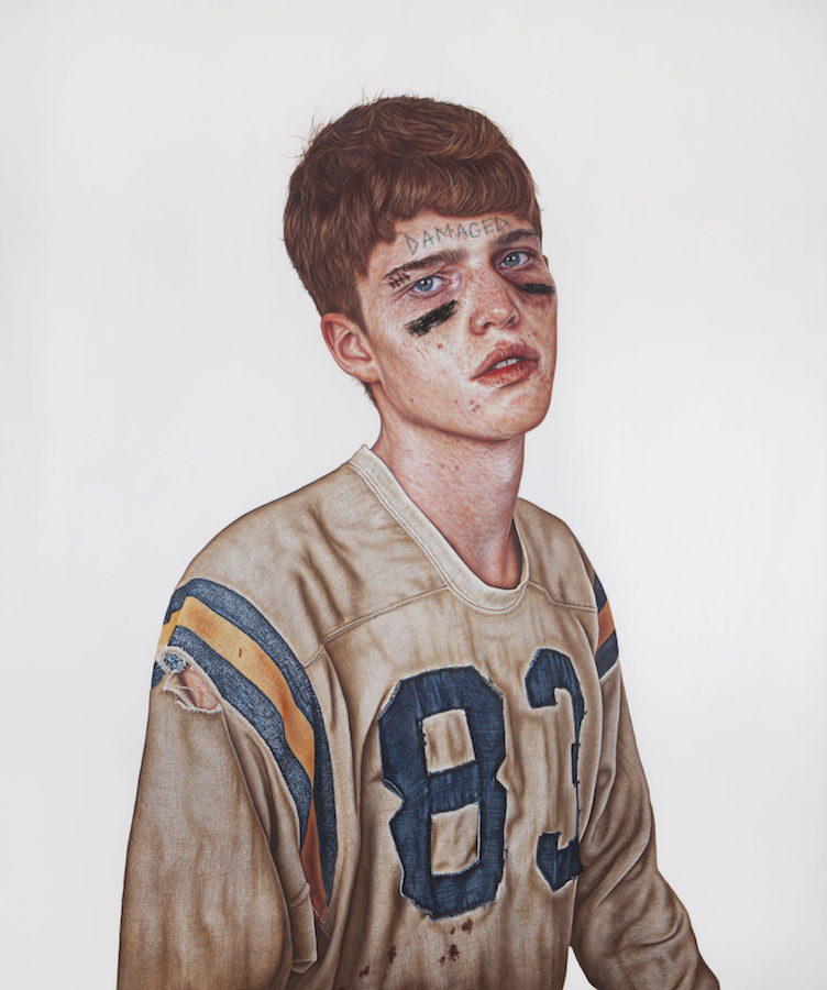 The Kid, Damaged, peinture à l'huile et tempéra à l'œuf sur toile, 242 x 211 cm, 2017, Collection privée
