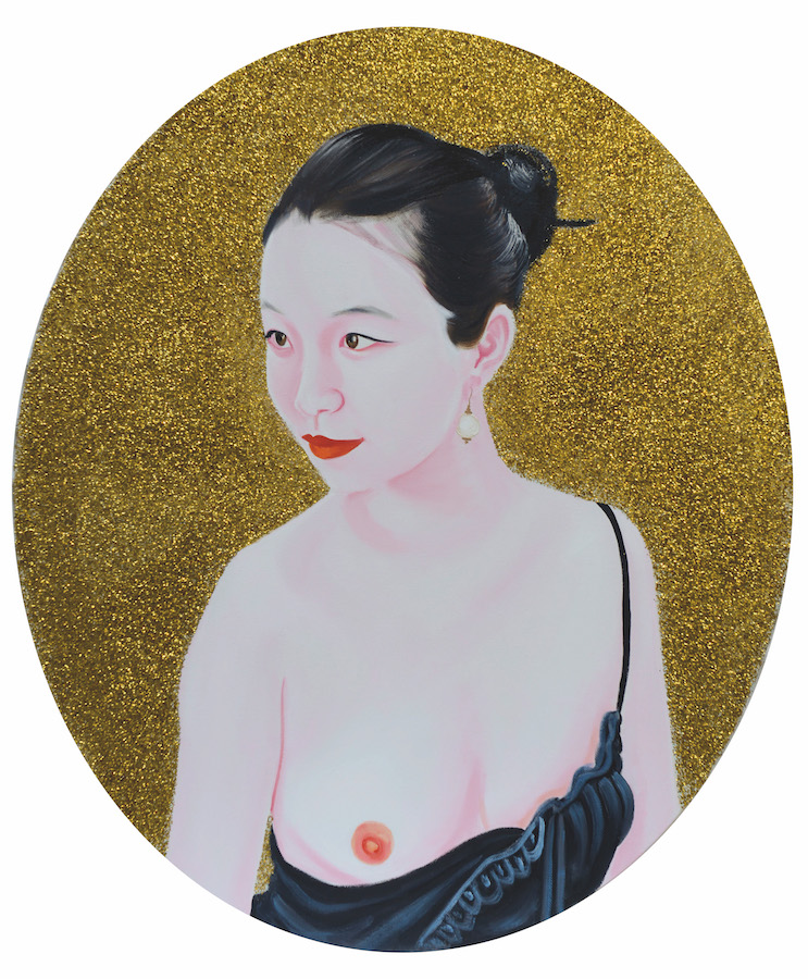 Frédéric Léglise, Jojo, 2012. Huile et paillettes sur toile. 54,5 x 45,5 cm. Courtesy Frédéric Léglise.