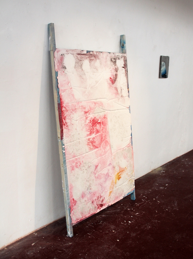 Damien Caccia, Paestrum, 2019, Plâtre, béton, verre, bois, peinture acrylique