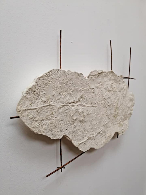 Morgane Porcheron Les Grimpantes - 2018 Plâtre et treillis métalliques 61,5 x 42 x 4,5 cm Photo Florence Traullé