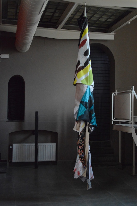 Luca dal Vignale-Extrait de Sans titre, technique mixte sur tissu cousu, dimension variable, La Grande Ecluse, Bruxelles, 2019