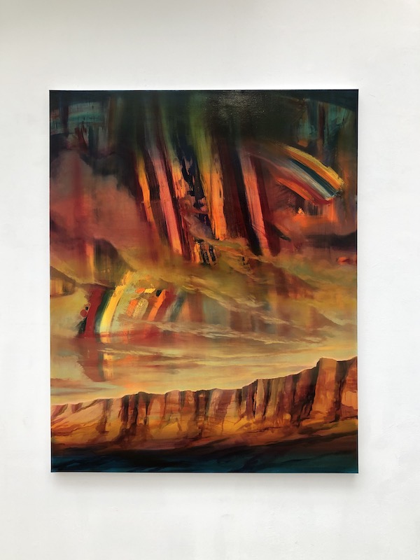 Edouard Wolton, The wall, 2020. Huile sur toile. Courtesy artiste et Galerie Les filles du calvaire