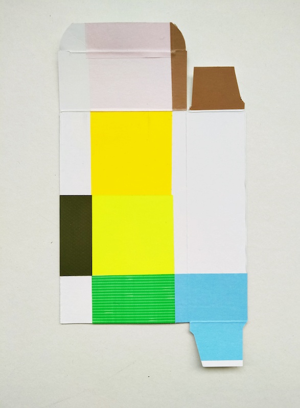 Jérôme Touron, série Kiss Cool (vert), 2020, techniques mixtes/carton, 33x27 cm