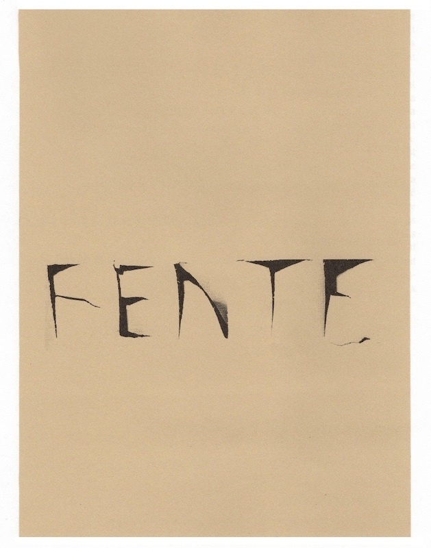 Wanda Mihuleac, Fente, poème tautologique, 1974-1978, reproduit dans le livre Motem , paru en France en 1992