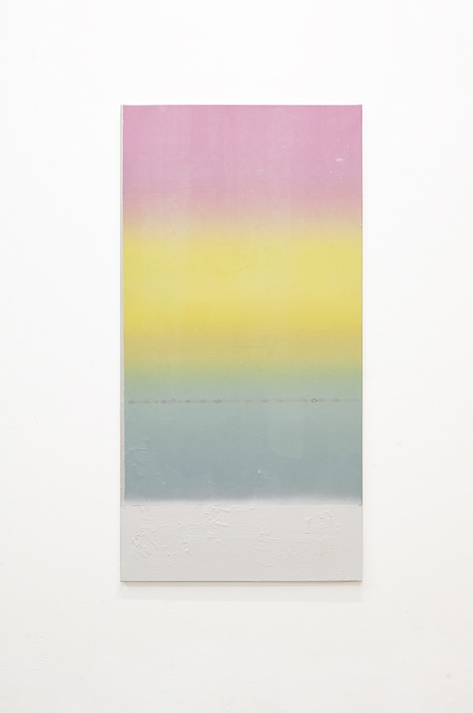 Sans titre 37, 2020. Collage papier, peinture en spray et acrylique sur toile 120 x 60 cm © Terencio González, Courtesy Galerie Jérôme Pauchant
