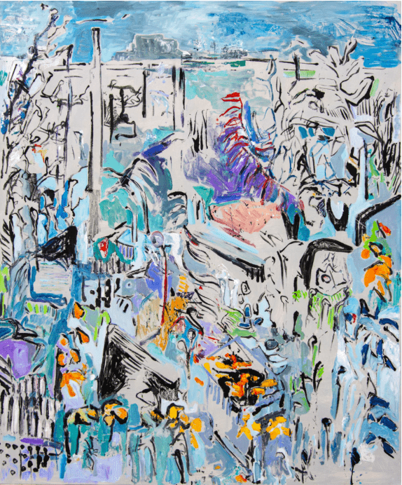 Michaële-Andréa Schatt Dj's Garden, 2020 Techniques mixtes sur toile 180 x 150 cm