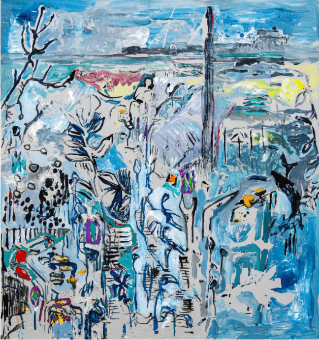 Errance, 2020. Techniques mixtes sur toile, 150 x 140 cm Courtesy artiste