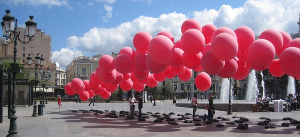 Jenny Marketou RedEyes Sky Walkers City Hall Square Athens