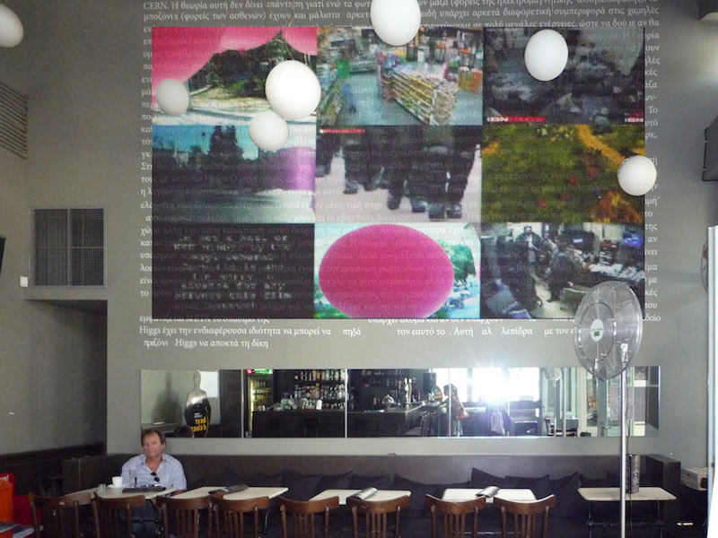 Jenny Marketou RedEyesdSkyWalkers-City Hall Square-Indoor Streaming Live Proejctiosn form Surveilance Cameras