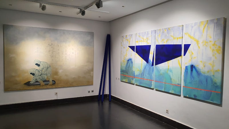 Vue de l'exposition La Vague Blanche : 20 ans d’art contemporain marocain, galerie 38, Casablanca jusqu'au 08 novembre 2020