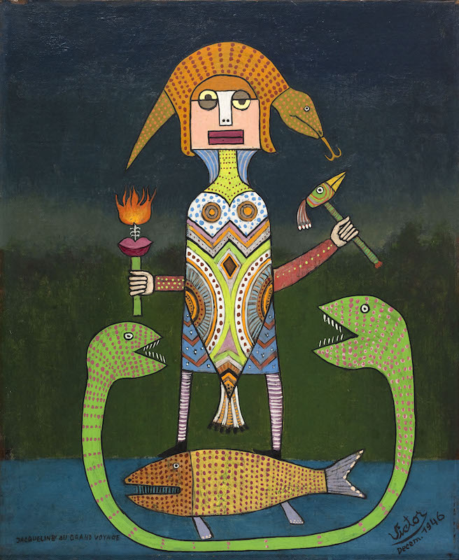 Victor Brauner, Jacqueline au grand voyage, 1946 Huile sur toile (46 x 38 cm) Crédit photographique : Paris Musées / Musée d’ Art Moderne de Paris © Adagp, Paris, 2020