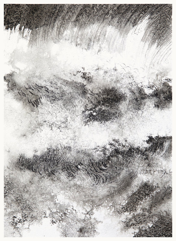 Yann Bagot, Pointe du Grouin #37, 2019. Encre de chine sur papier, 31,5 x 22,5 cm