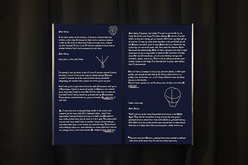 Giulia Essyad, NARIA'S NOTEBOOK, -A Selene Blues-, 2020. Photo Guillaume Python. Courtesy of Fri Art Kunsthalle
