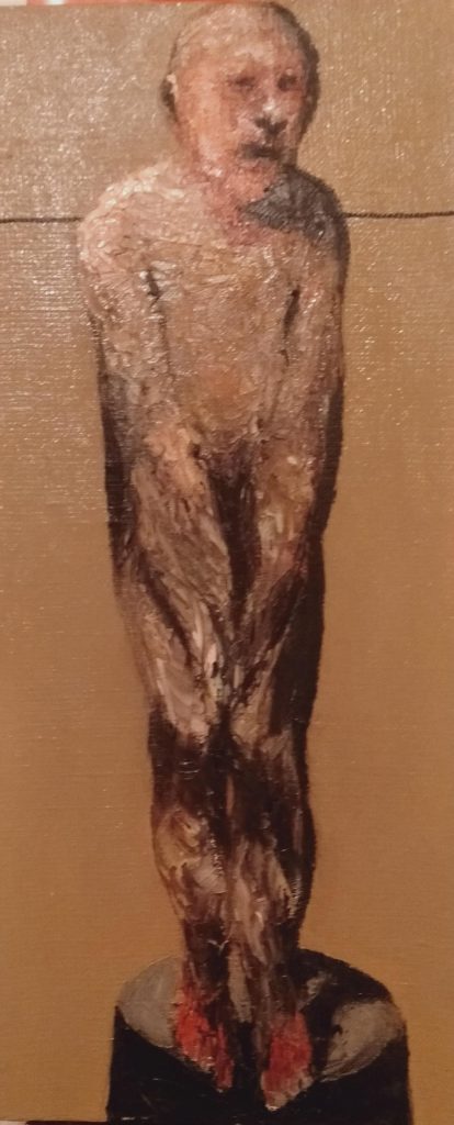 Niyaz Najafov Untitled (monument la honte), 2020 huile dur toile 40x95 cm