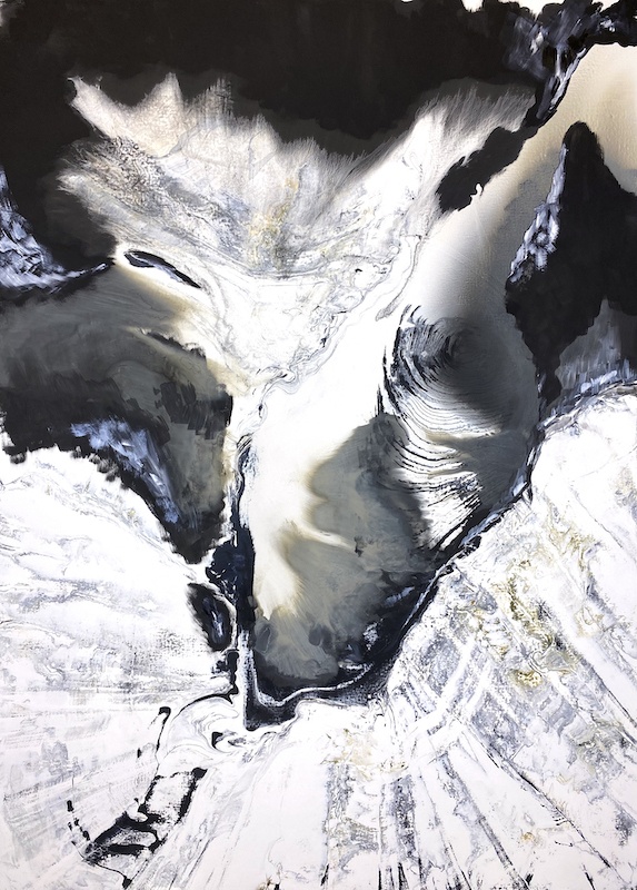 Silvère Jarrosson, Huitième composition, 2020. Technique mixte sur toile de lin et polyester 130x180 cm