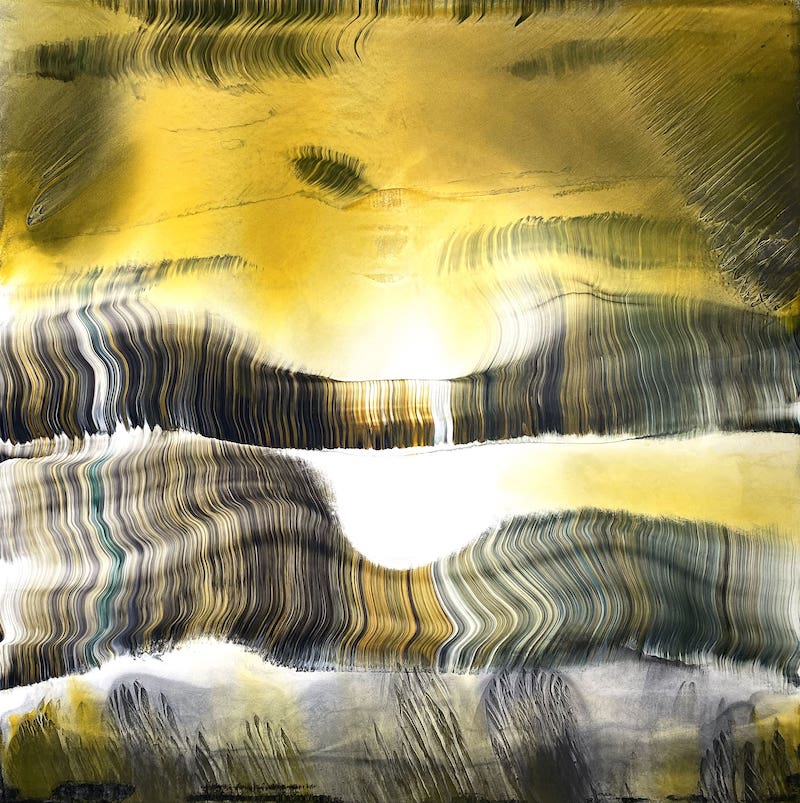 Silvère Jarrosson, Quinzième composition, technique mixte sur toile de lin, 80x80 cm, 2021