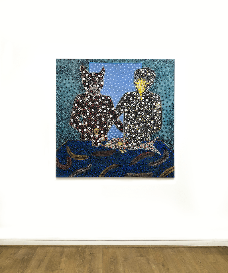 Vue d'exposition Figures of power, une exposition conjointe de John Madu et Ousmane Niang Jusqu'au 14 août 2021, Galerie Afikaris Paris