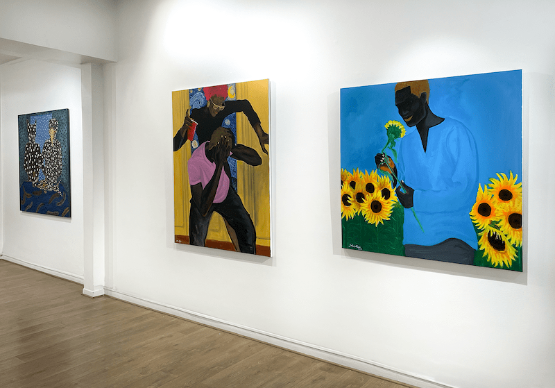 Vue d'exposition Figures of power, une exposition conjointe de John Madu et Ousmane Niang Jusqu'au 14 août 2021, Galerie Afikaris Paris