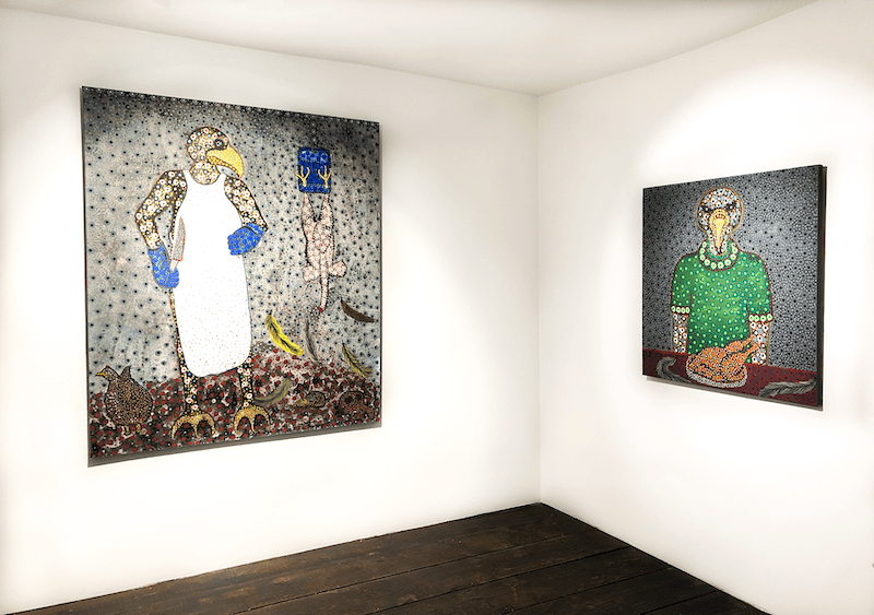 Vue d'exposition Figures of power, une exposition conjointe de John Madu et Ousmane Niang Jusqu'au 14 août 2021, Galerie Afikaris Paris
